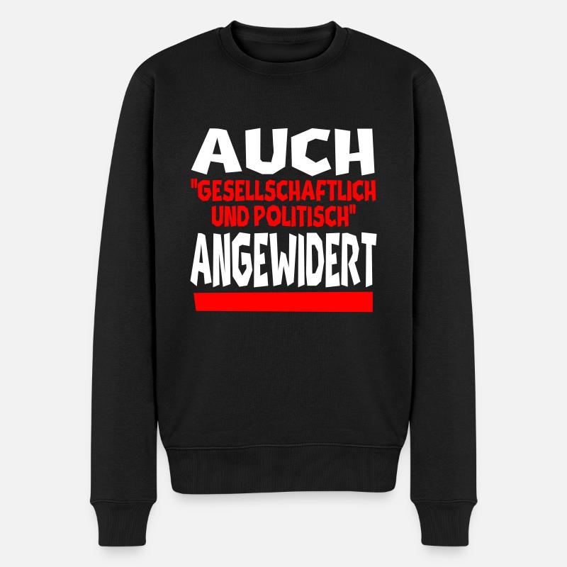 angewidert II - Männer Premium Bio Pullover - Schwarz
