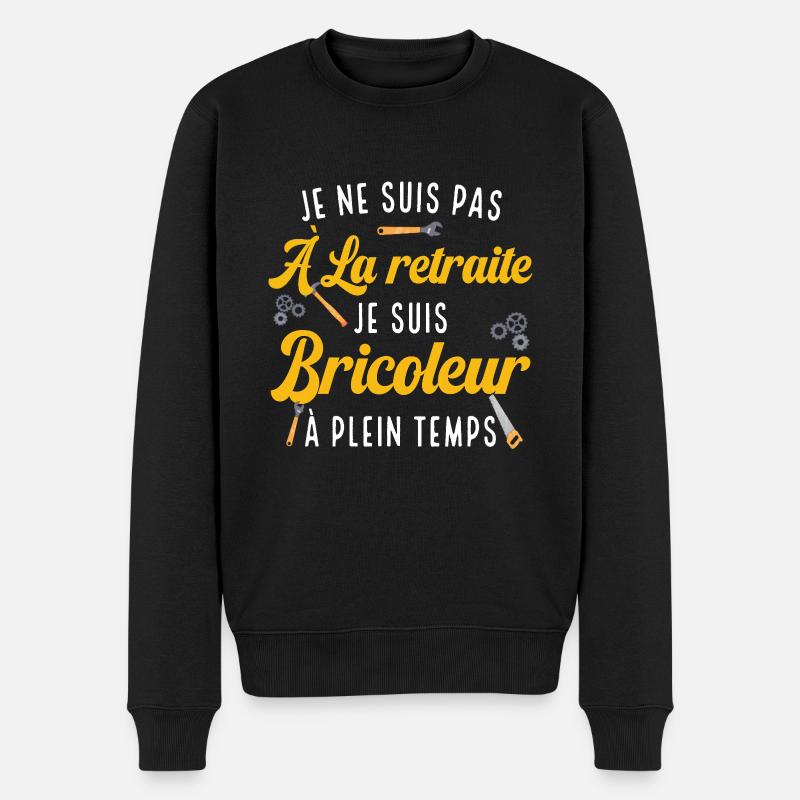 Retraite Bricoleur Bricolage - Pull Premium bio Homme - noir