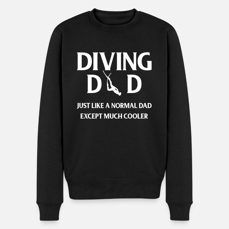 Diving Dad - Männer Premium Bio Pullover - Schwarz