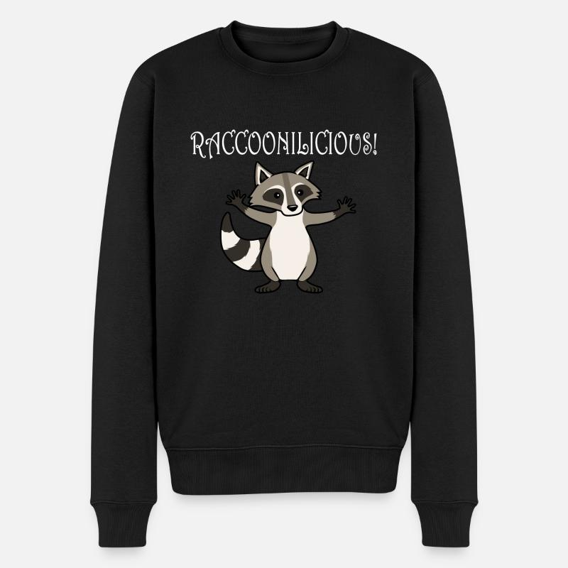 Ironisches Zitat: Süße Waschbären, Waldtiere, - Männer Premium Bio Pullover - Schwarz