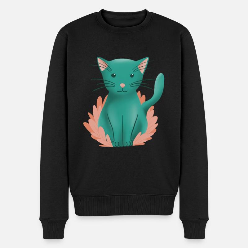 Chat chaton mignon et nature - Pull Premium bio Homme - noir