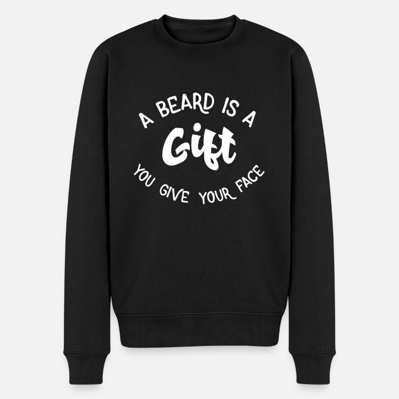 A beard is a gift - Männer Premium Bio Pullover - Schwarz