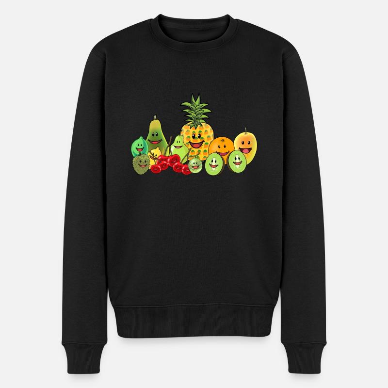 Obst Früchte Frucht Vegan Veganer Speise Sommer - Männer Premium Bio Pullover - Schwarz