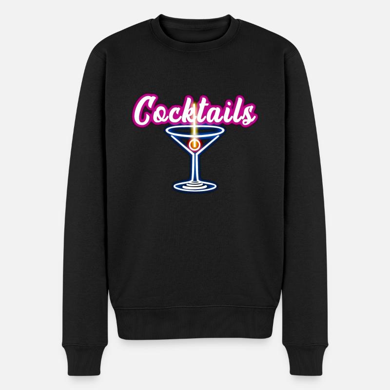Cocktail - Männer Premium Bio Pullover - Schwarz