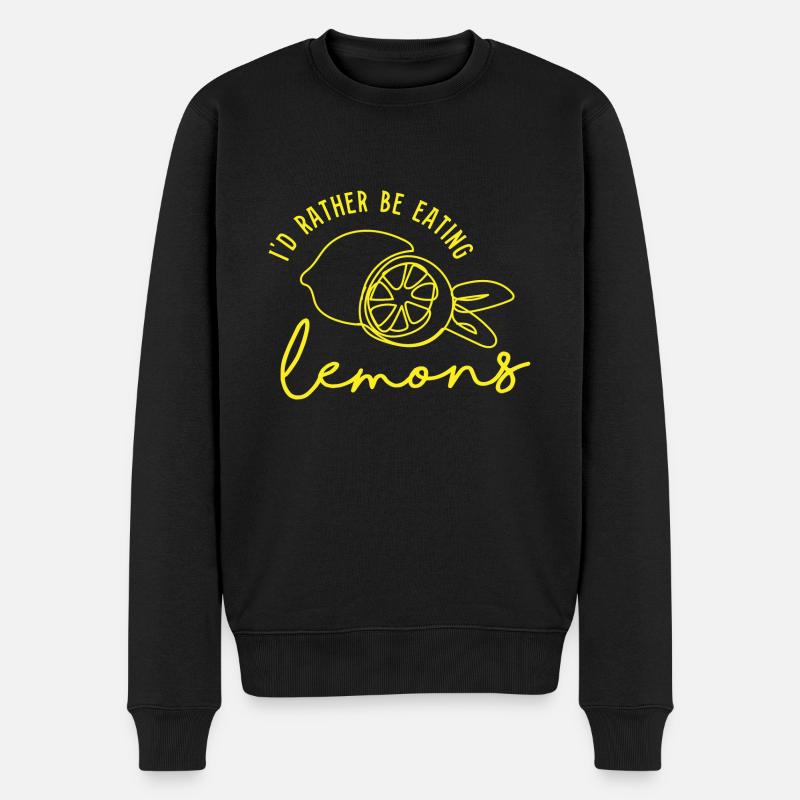 Zitronen essen Sommerlimonade Citrus - Männer Premium Bio Pullover - Schwarz