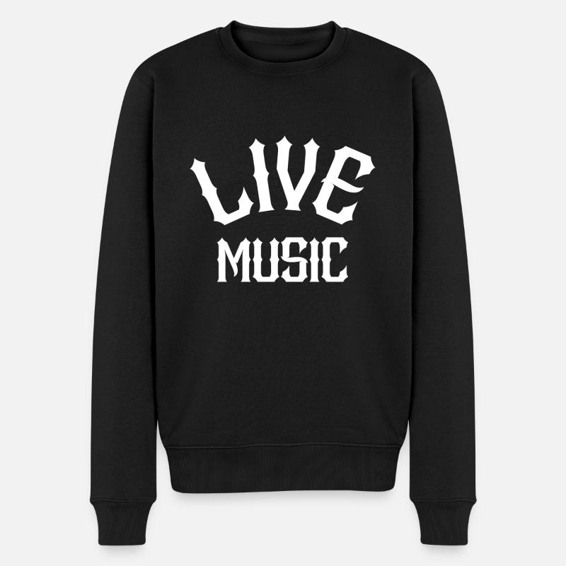 Live Music - Männer Premium Bio Pullover - Schwarz