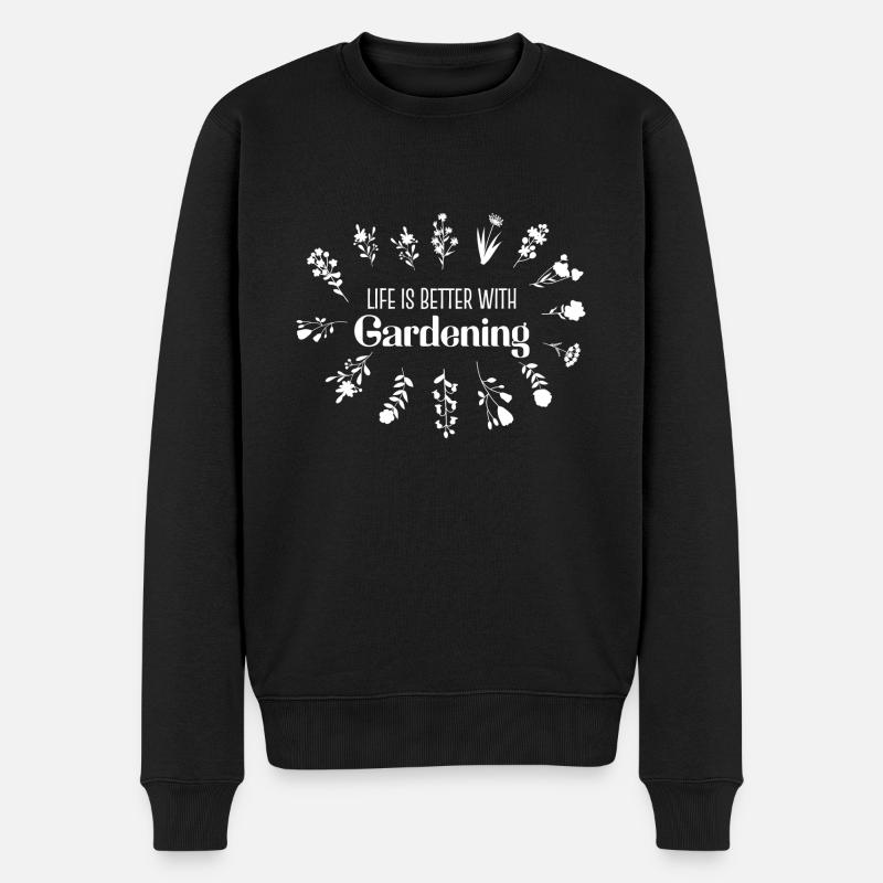 Leben mit Gartenpflanzen Hobbygärtner - Männer Premium Bio Pullover - Schwarz