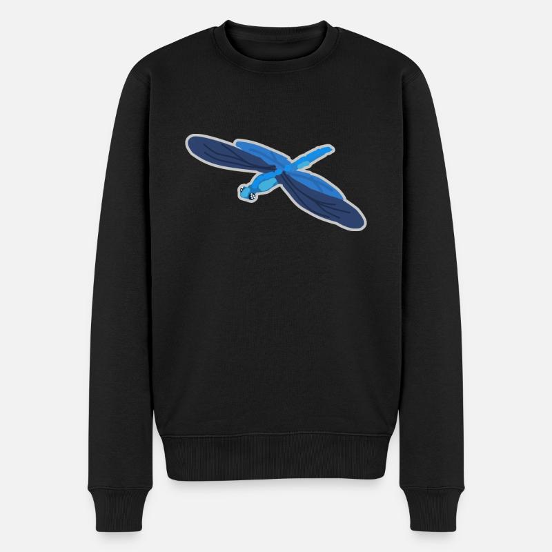 Libelle - Männer Premium Bio Pullover - Schwarz