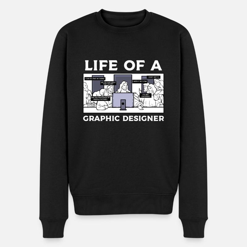 Grafiker Designerin Grafik Designer Künstlerin - Männer Premium Bio Pullover - Schwarz