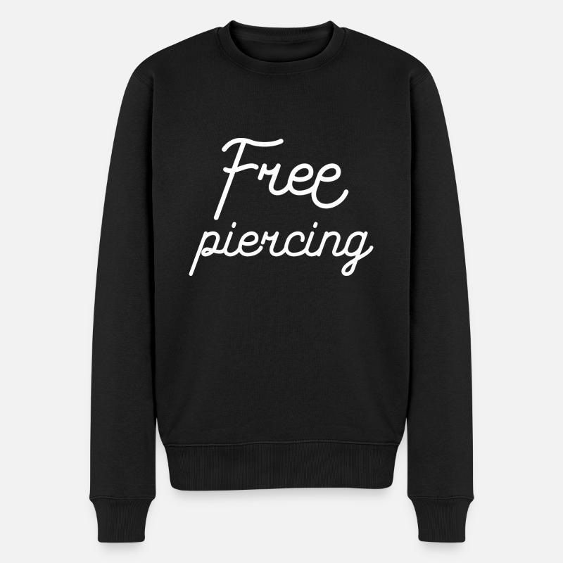 Free piercing - Männer Premium Bio Pullover - Schwarz