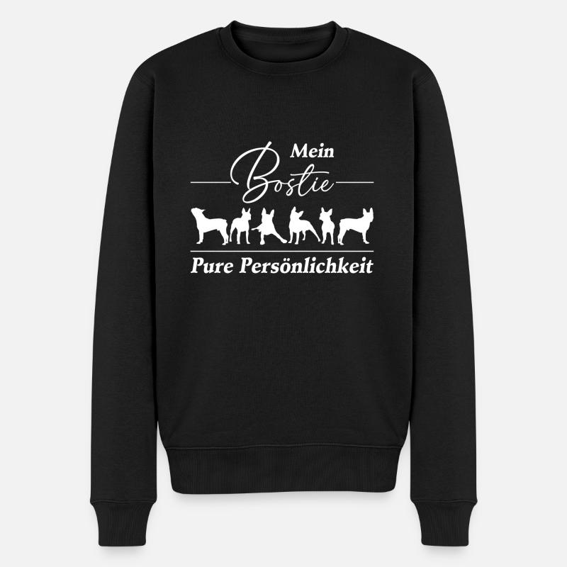 Mein Bostie Boston Terrier pure Persönlichkeit - Männer Premium Bio Pullover - Schwarz