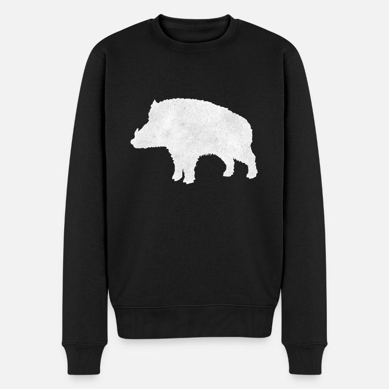 Wildschwein - Männer Premium Bio Pullover - Schwarz