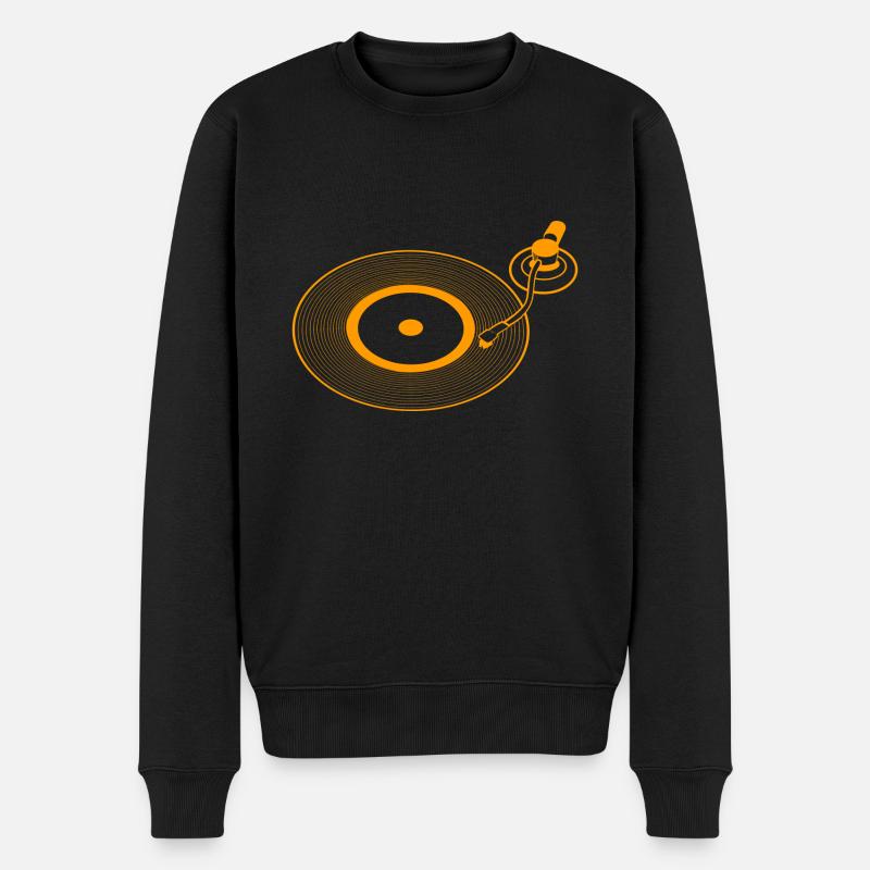 Schallplatte Schallplatten Schallplattenspieler - Männer Premium Bio Pullover - Schwarz