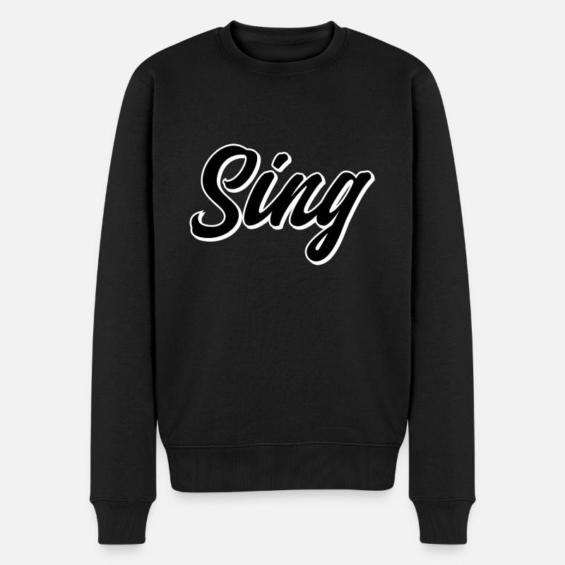 Singer - Männer Premium Bio Pullover - Schwarz