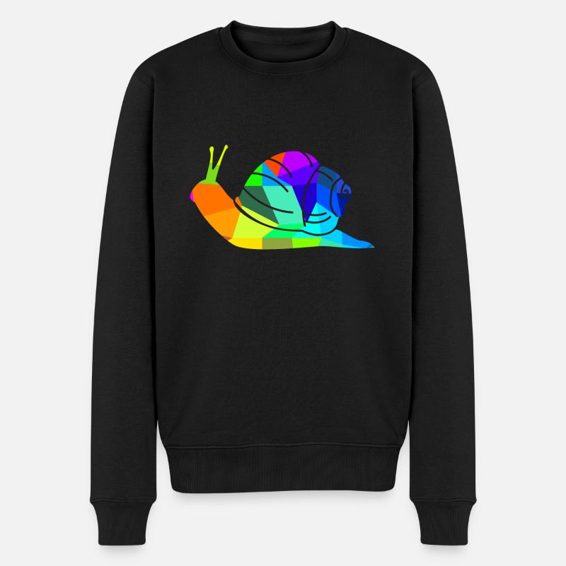 Escargot arc-en-ciel animaux polygone - Pull Premium bio Homme - noir
