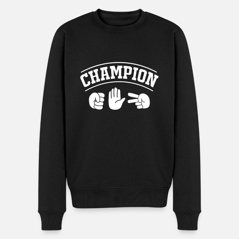 Schere Stein Papier - Männer Premium Bio Pullover - Schwarz