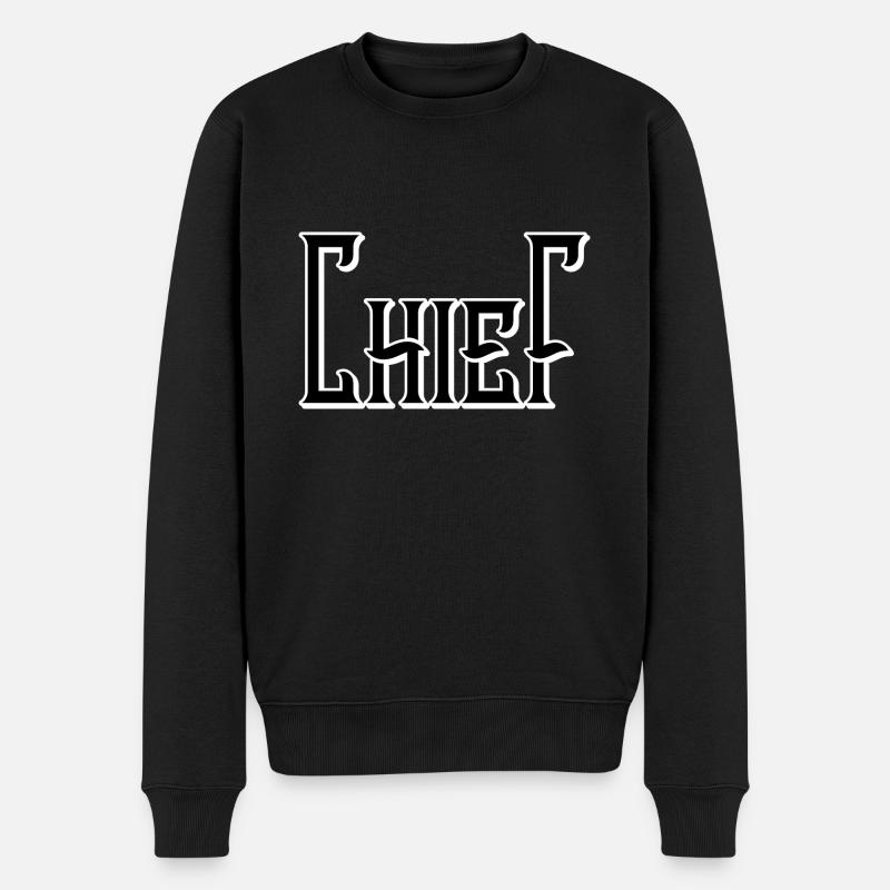 Chief - Männer Premium Bio Pullover - Schwarz