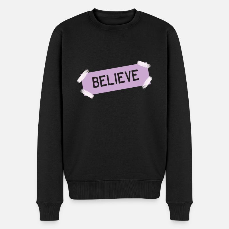 Believe - Männer Premium Bio Pullover - Schwarz