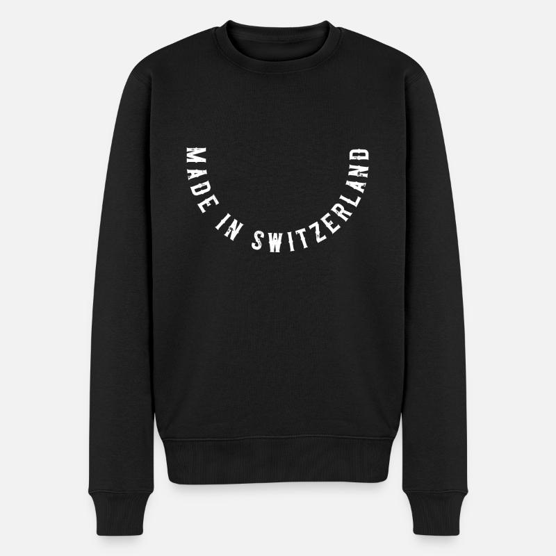 Made in Switzerland - Männer Premium Bio Pullover - Schwarz