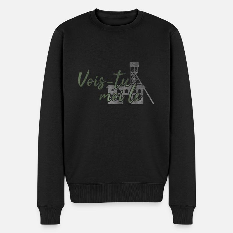 Parler Gaga Saint-Etienne Expression Stéphanoise - Pull Premium bio Homme - noir