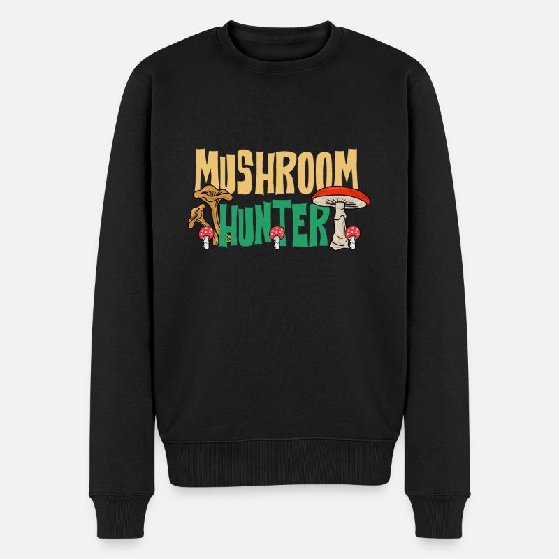 Mushroom Hunter Gemüse-Shiitake Fan - Männer Premium Bio Pullover - Schwarz