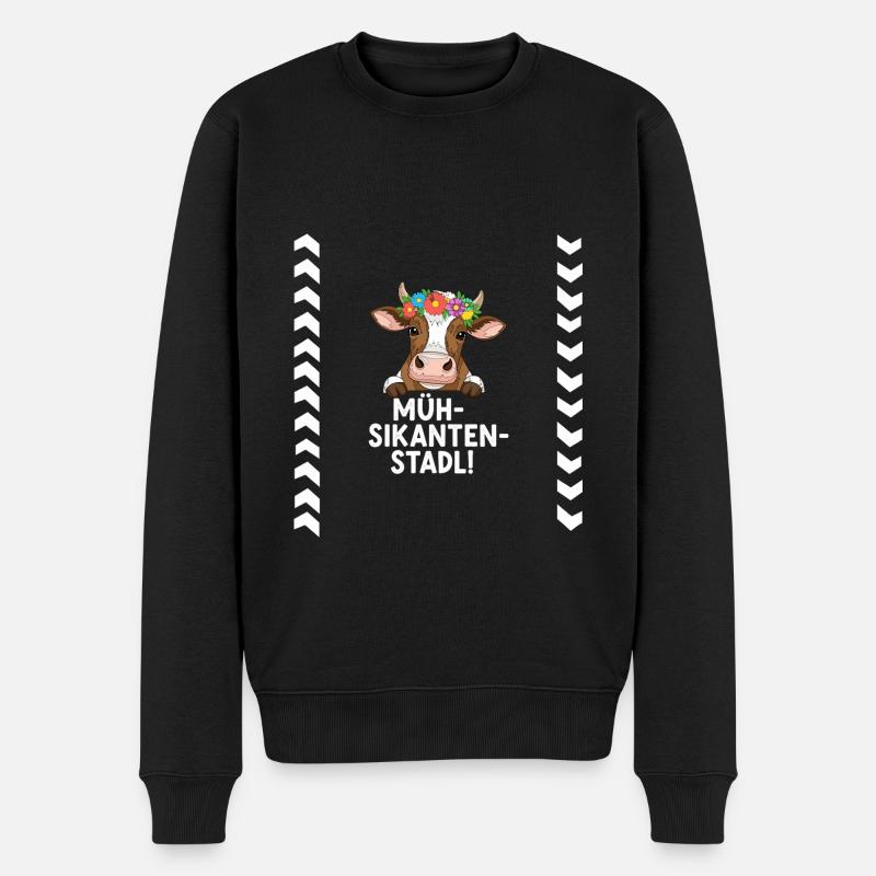Müh-Sikanten-Stadl - Männer Premium Bio Pullover - Schwarz