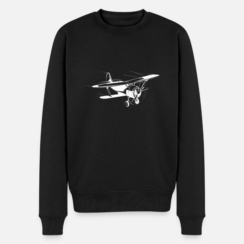 Plane 2 - Männer Premium Bio Pullover - Schwarz