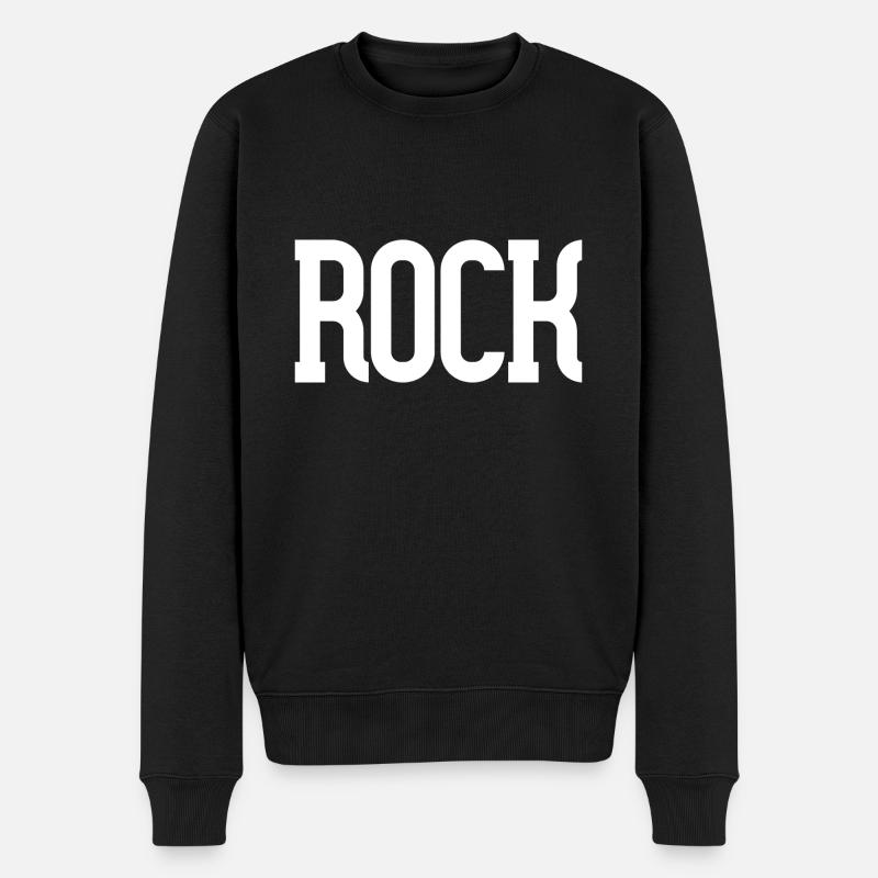 Rock - Männer Premium Bio Pullover - Schwarz