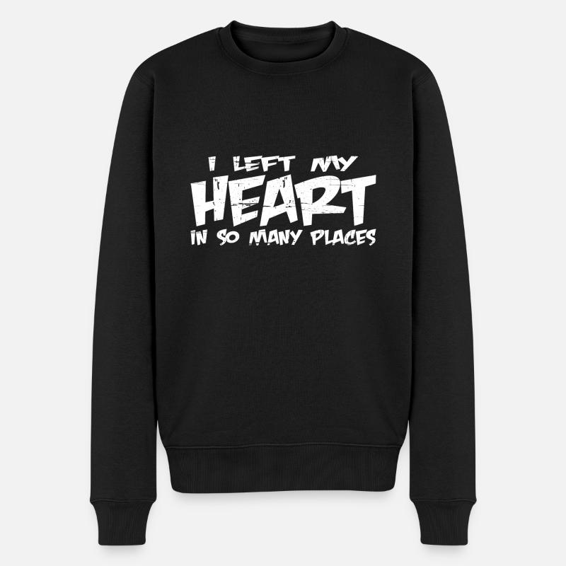 I Left My Heart In So Many Places 4 - Männer Premium Bio Pullover - Schwarz