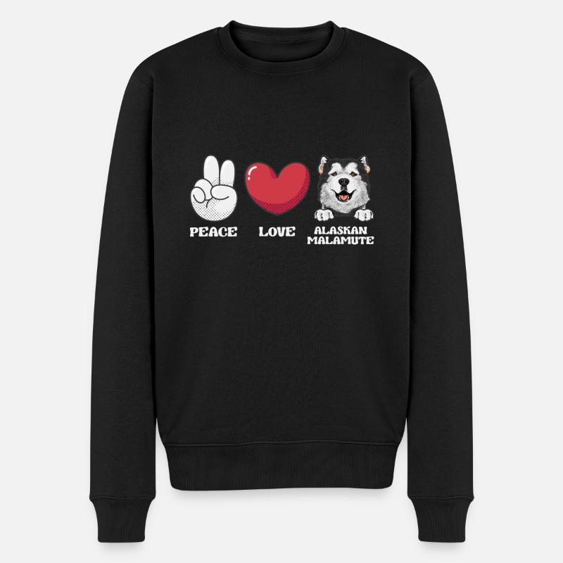 Alaskan Malamute Hund - Männer Premium Bio Pullover - Schwarz