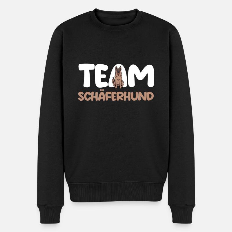 Hund Schäferhund - Männer Premium Bio Pullover - Schwarz