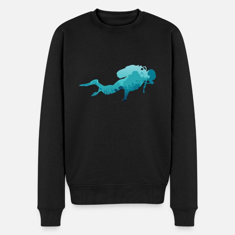 Ocean Diver - Männer Premium Bio Pullover - Schwarz