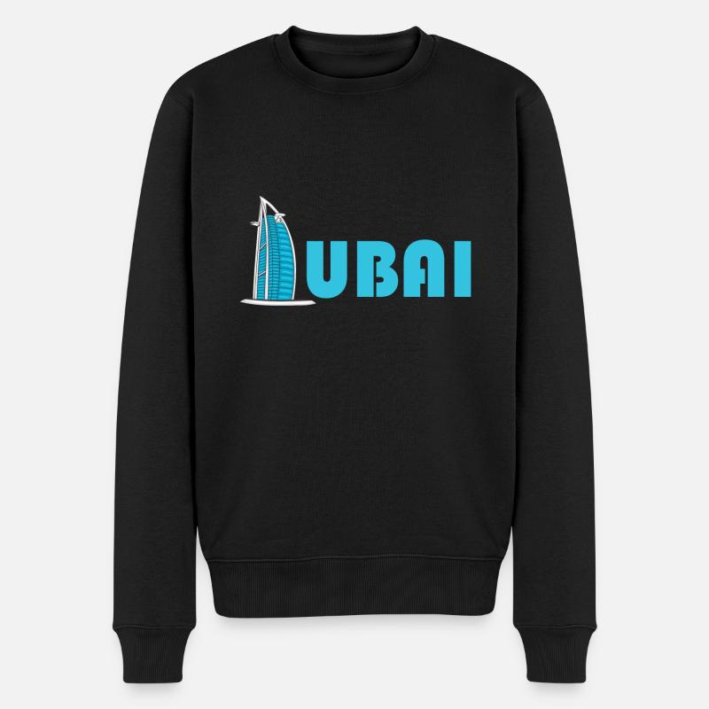 Dubai Skyline - Männer Premium Bio Pullover - Schwarz