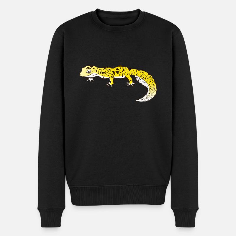 Leopardgecko Eidechse Reptilien Herpetologe - Männer Premium Bio Pullover - Schwarz