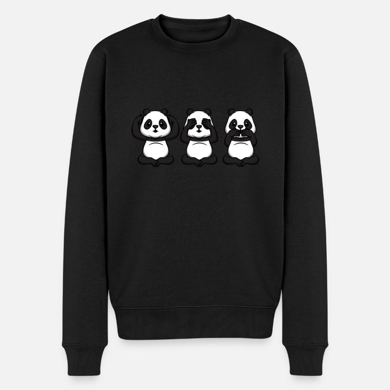 Nicht sehen Nicht hören Nicht sprechen - Männer Premium Bio Pullover - Schwarz