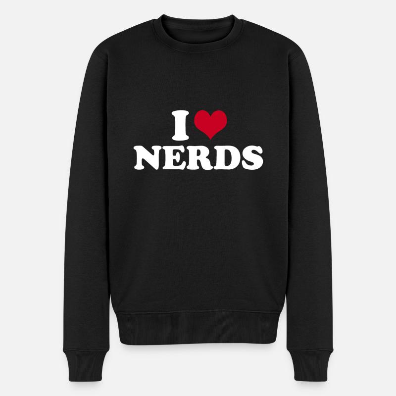I Love Nerds - Männer Premium Bio Pullover - Schwarz