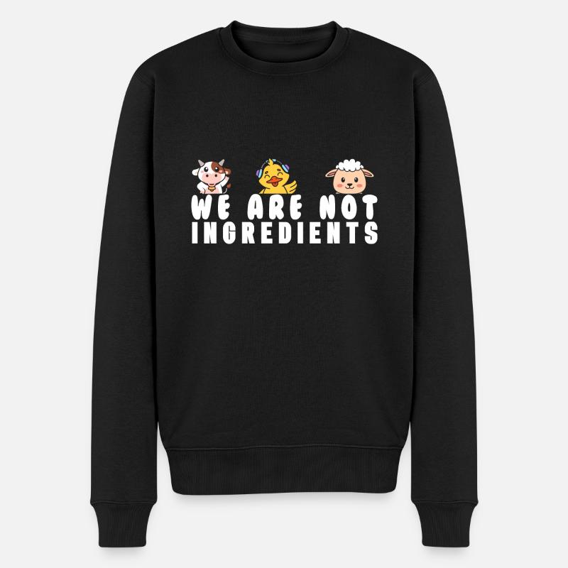 Vegan Fleischlos Tierlieb & Veganer - Männer Premium Bio Pullover - Schwarz