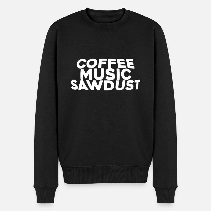 Café, Musique, Sciure de bois - Pull Premium bio Homme - noir