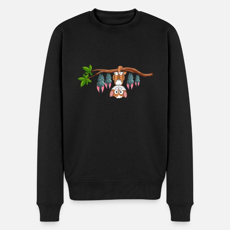 Be Different Katzen Fledermäuse Katze Fledermaus - Männer Premium Bio Pullover - Schwarz