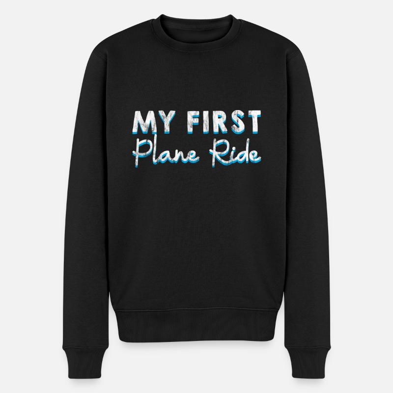 My First Plane Ride 28 - Männer Premium Bio Pullover - Schwarz
