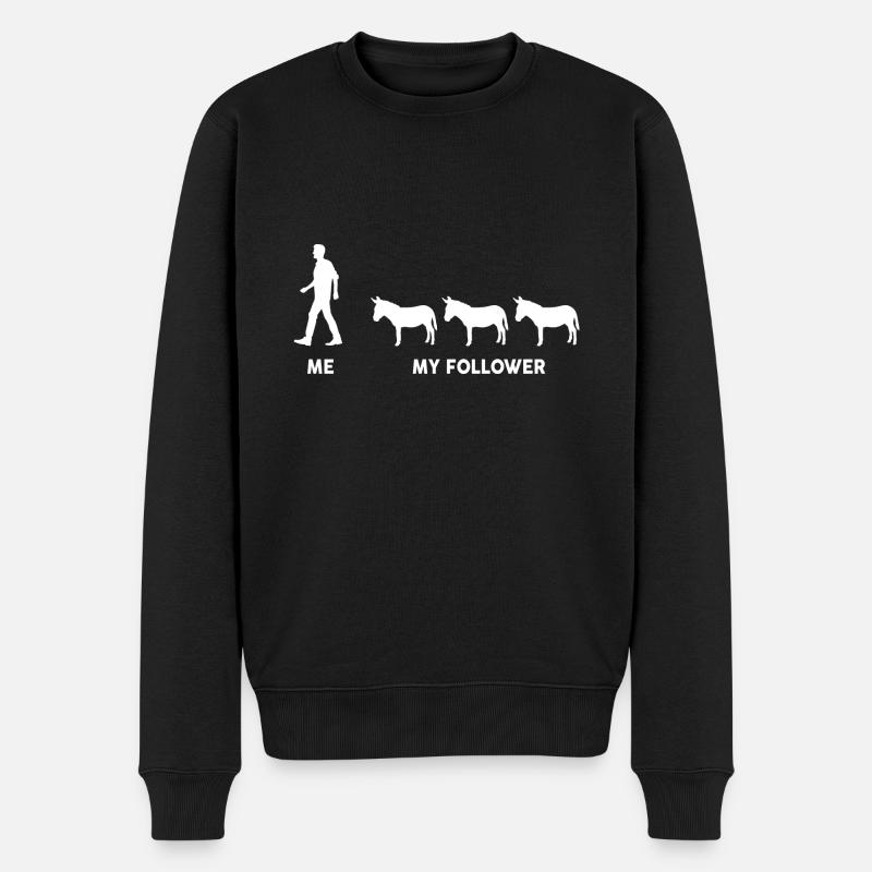 Me My Follower Pferd - Männer Premium Bio Pullover - Schwarz