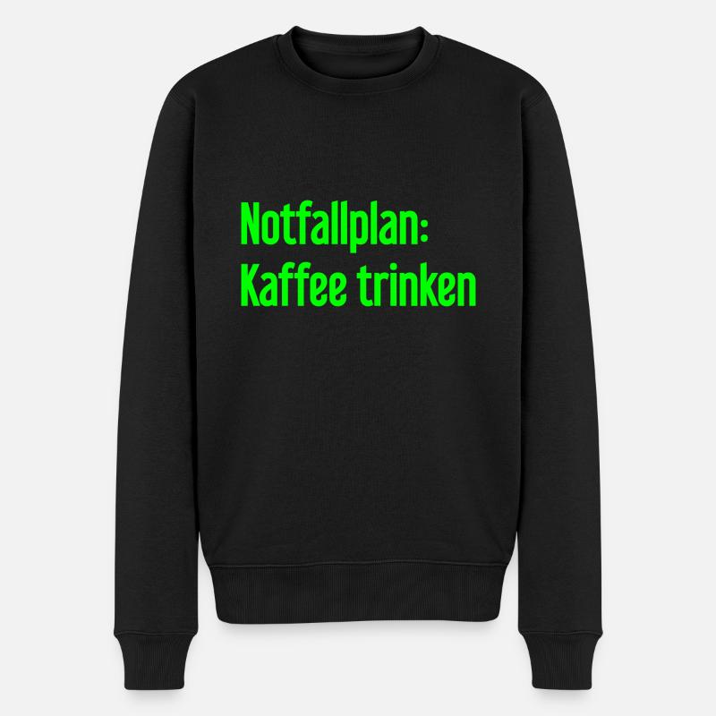 Kaffee-Notfallplan - Männer Premium Bio Pullover - Schwarz