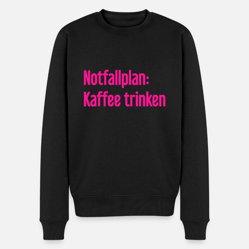 Kaffee-Notfallplan - Männer Premium Bio Pullover - Schwarz