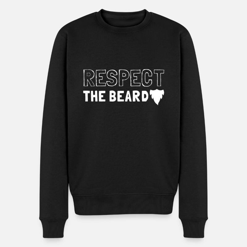 Respektiere den Bart - Männer Premium Bio Pullover - Schwarz
