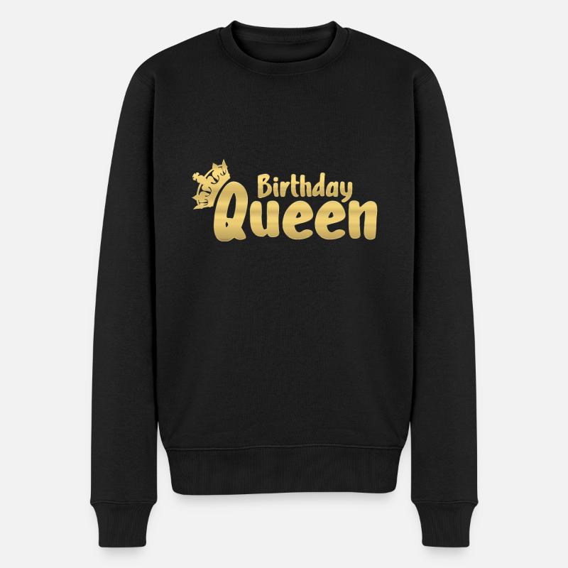 Birthday Queen - Männer Premium Bio Pullover - Schwarz