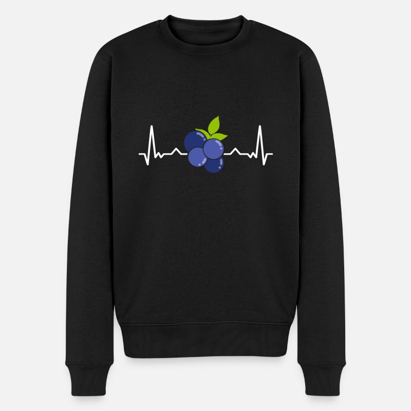 Heidelbeere Frucht Blaubeere - Männer Premium Bio Pullover - Schwarz