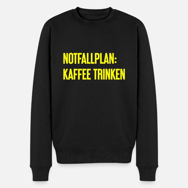 Kaffee-Notfallplan - Männer Premium Bio Pullover - Schwarz