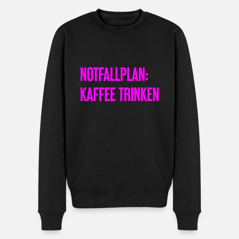 Kaffee-Notfallplan - Männer Premium Bio Pullover - Schwarz