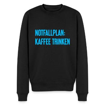 Kaffee-Notfallplan - Männer Premium Bio Pullover - Schwarz - Vorne - Nico (187cm)