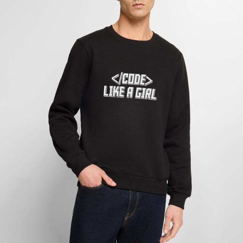 Code Like A Girl Coder Programmer Software Develop Männer Premium Bio Pullover